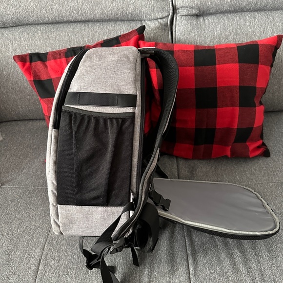 Light Gray Camera Backpack with Padded Interior main image 8